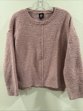 bobeau Plush Crewneck Sweater in Dusty Mauve